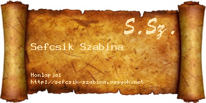 Sefcsik Szabina névjegykártya